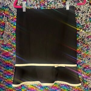 Elegant Black Skirt with Cream Trim